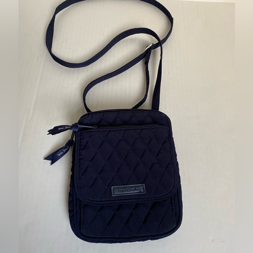 Vera Bradley Quilted Crossbody Bag – Navy Blue – Very Good Condition